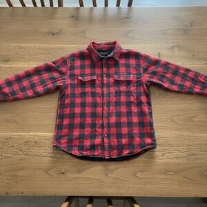 Covington Buffalo Plaid Sherpa Lined Flannel Shirt Jacket XXL‎ Red Black